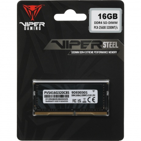Память оперативная DDR4 Patriot 16GB PC25600 SODIMM (PVS416G320C8S) - фото 4