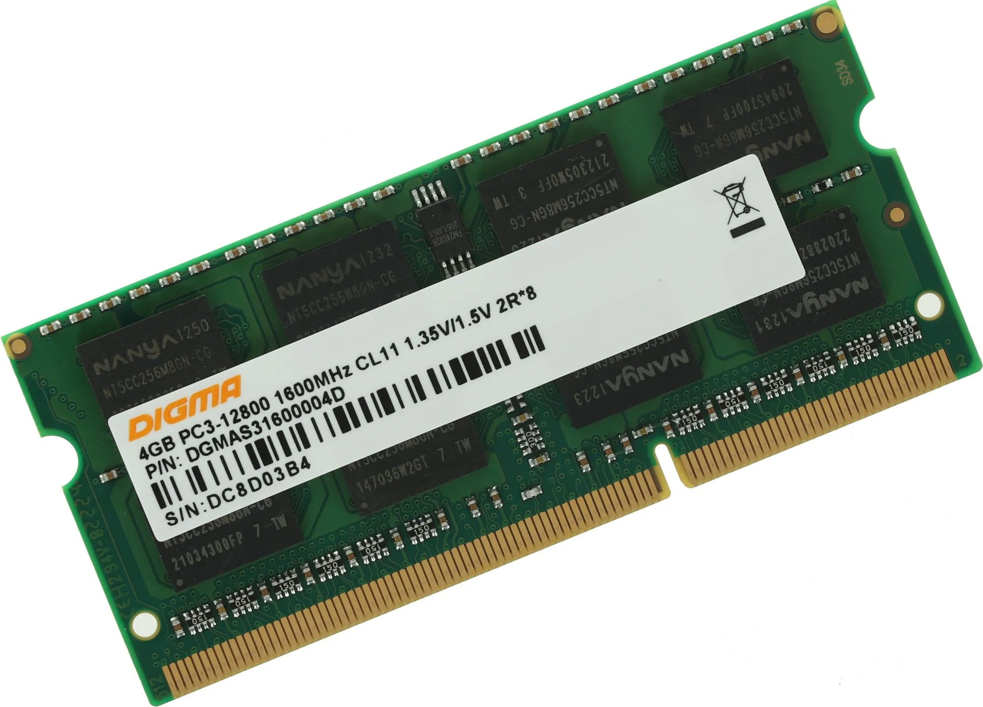 Память оперативная DDR3 Digma 4Gb 1600MHz (DGMAS31600004D) - фото 2