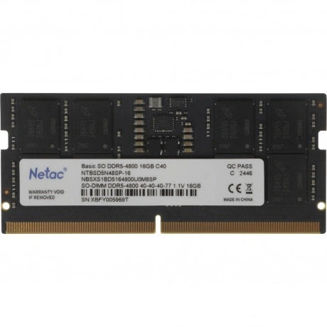 Память оперативная DDR5 Netac 16Gb 4800Mhz, SO-DIMM (NTBSD5N48SP...