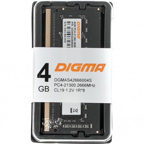 Оперативная память DDR4 Digma 4Gb 2666MHz SO-DIMM (DGMAS42666004S) - фото 5