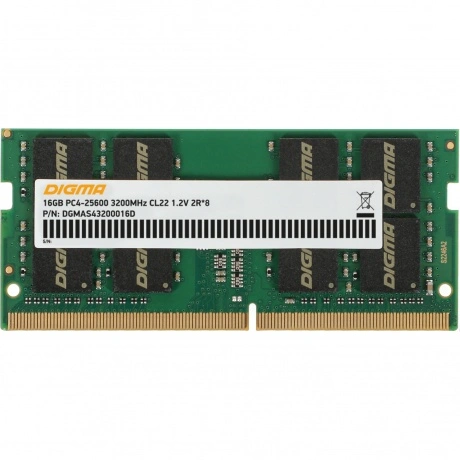 Оперативная память DDR4 Digma 16Gb 3200MHz SO-DIMM (DGMAS4320001...