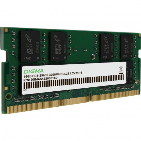 Оперативная память DDR4 Digma 16Gb 3200MHz SO-DIMM (DGMAS43200016D) - фото 4