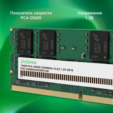 Оперативная память DDR4 Digma 16Gb 3200MHz SO-DIMM (DGMAS43200016D) - фото 9