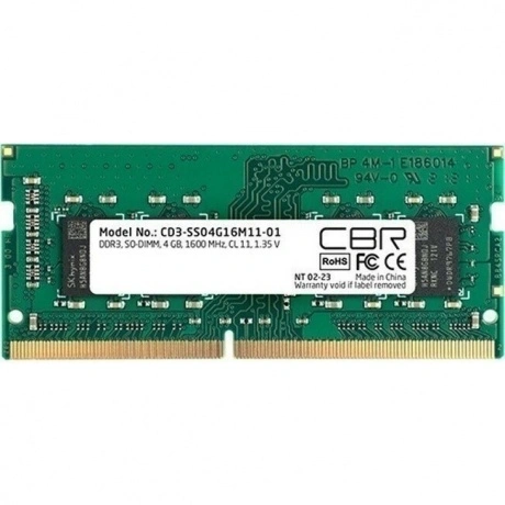 Оперативная память CBR DDR3 SODIMM 4GB 1600MHz (CD3-SS04G16M11-0...