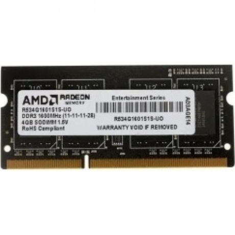 Память SO-DIM DDR3 AMD 4Gb 1600MHz (R534G1601S1S-UO) - фото 1