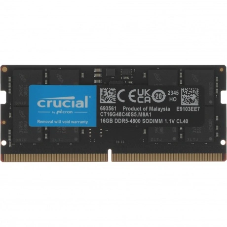 Оперативная память 16Gb SO-DIMM DDR5 Crucial (PC5-38400, 4800, C...