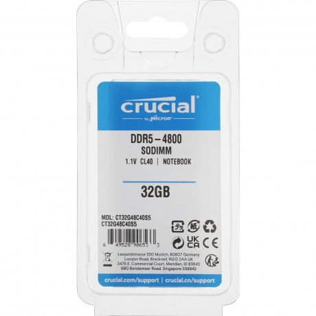 Память оперативная Crucial 32GB DDR5 SODIMM (CT32G48C40S5) - фото 4