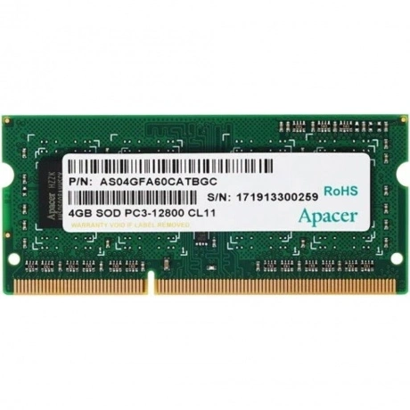 Оперативная память Apacer, DDR3, 4GB (1x4GB), 1600MHz, CL11, SO-...