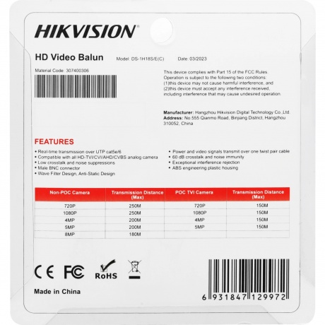 Приемопередатчик Hikvision DS-1H18S/E(C) - фото 7