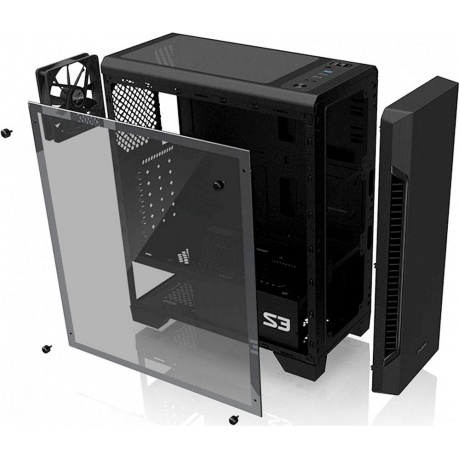 Корпус Zalman S3 TG, ATX, BLACK - фото 7