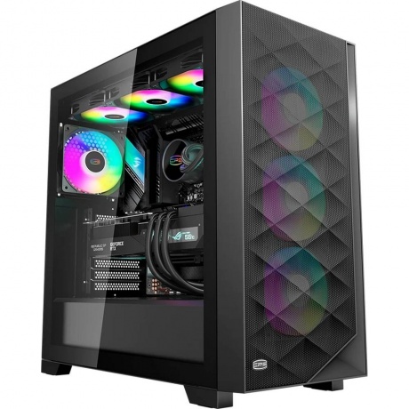 Корпус PcCooler C3D510 ARGB черный (C3D510-BKP3-GL) - фото 1