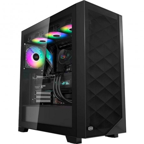 Корпус PcCooler C3D510 ARGB черный (C3D510-BKP3-GL) - фото 2