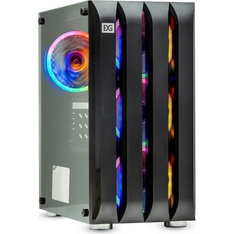 Корпус MINITOWER mATX W/PSU 2xUSB+USB3.0 аудио черный 4x120mm Fa...