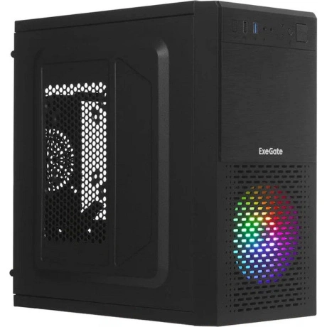 Корпус MINITOWER  mATX W/PSU USB+USB3.0 черный 120mm Fan с RGB п...