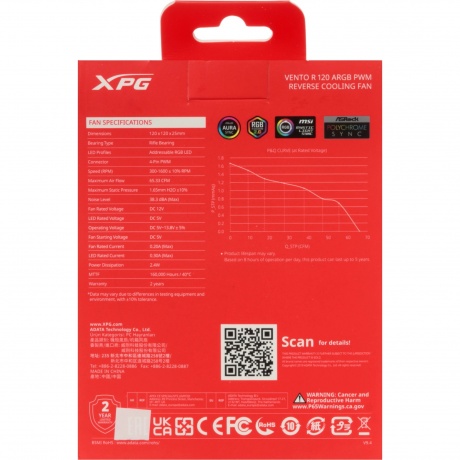 Вентилятор XPG VENTOR120ARGBPWM3C-WHCWW (3-pack) - фото 7