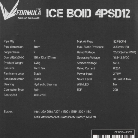 Вентилятор Formula V Line ICE BOID 4PSD12 - фото 11