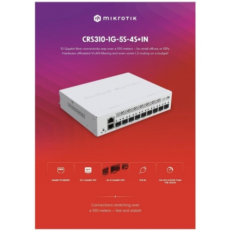 Коммутатор MikroTik CRS310-1G-5S-4S+IN - фото 10