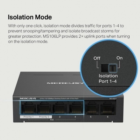 Коммутатор Mercusys MS106LP - фото 15