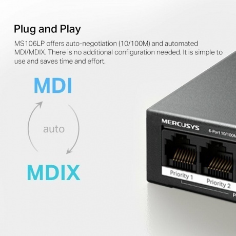 Коммутатор Mercusys MS106LP - фото 17