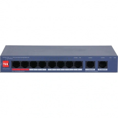 Коммутатор Dahua DH-CS4010-8ET2GT-110 (L2) 8x100Мбит/с 2x1Гбит/с...