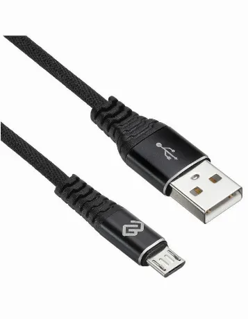 Кабель Digma MICROUSB-2M-BRAIDED-BLK USB (m)-micro USB (m) 2м че...