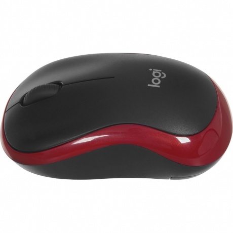 Мышь Logitech M185 Wireless Mouse Black-Red - фото 4