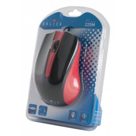 Мышь Oklick 225M Black-Red USB - фото 5