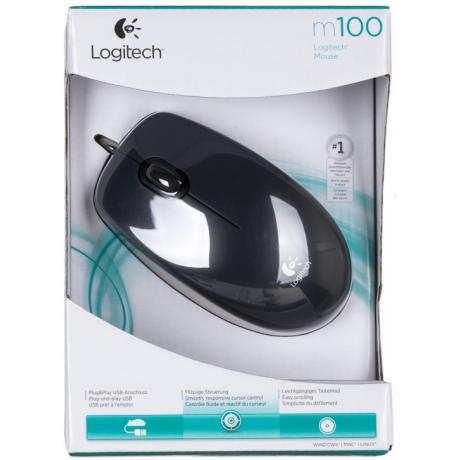 Мышь Logitech M100 Black USB - фото 5