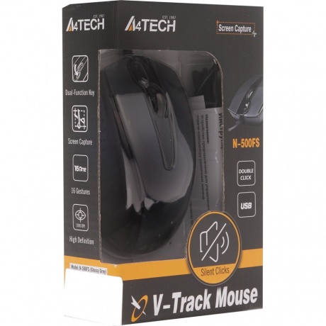Мышь A4Tech V-Track Padless N-500FS черный - фото 13