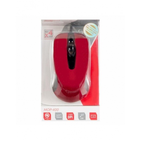 Мышь Gembird MOP-400-R red - фото 4