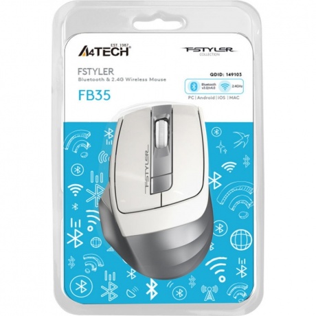 Мышь A4Tech Fstyler FB35 белый/серый - фото 10