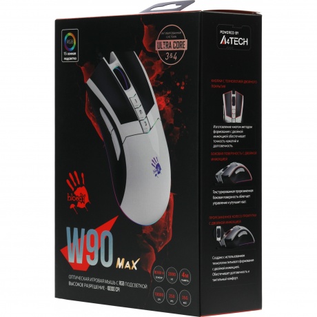 Мышь A4Tech Bloody W90 Max белый/черный - фото 16