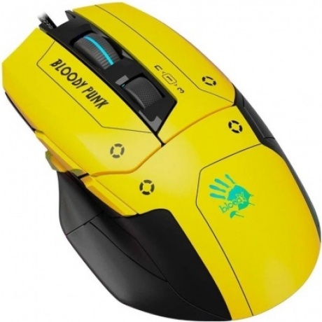 Мышь A4Tech Bloody W70 Max Punk желтый/черный - фото 2