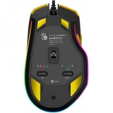 Мышь A4Tech Bloody W70 Max Punk желтый/черный - фото 6
