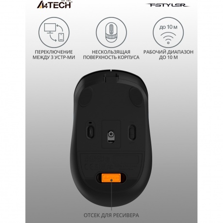 Мышь A4Tech Fstyler FB10C черный/синий - фото 18