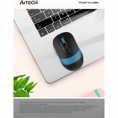 Мышь A4Tech Fstyler FB10C черный/синий - фото 22