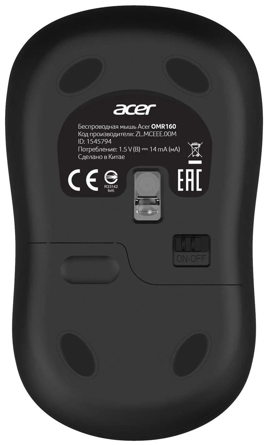 Мышь Acer OMR160 черный (ZL.MCEEE.00M) - фото 6