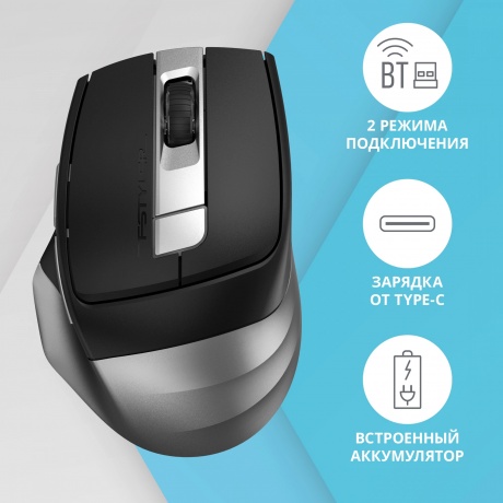 Мышь A4Tech Fstyler FB35C серый/черный - фото 5