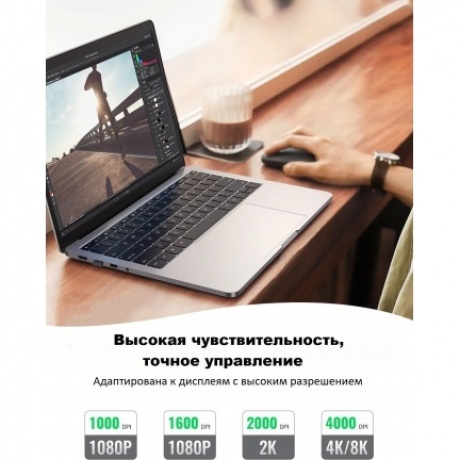 Мышь UGREEN Wireless MU001 (Gray Black) 90372 - фото 6