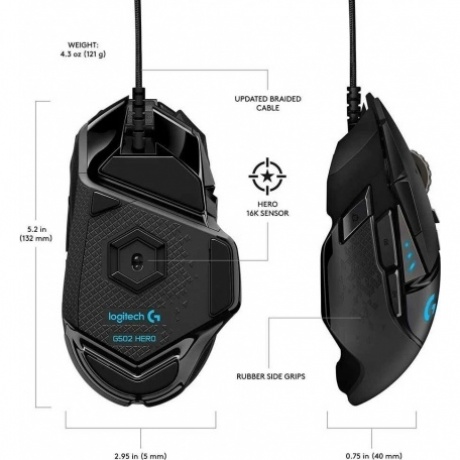 Мышь проводная Logitech G502HERO (910-005474) Black - фото 14