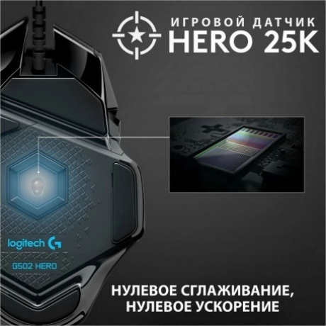 Мышь проводная Logitech G502HERO (910-005474) Black - фото 5