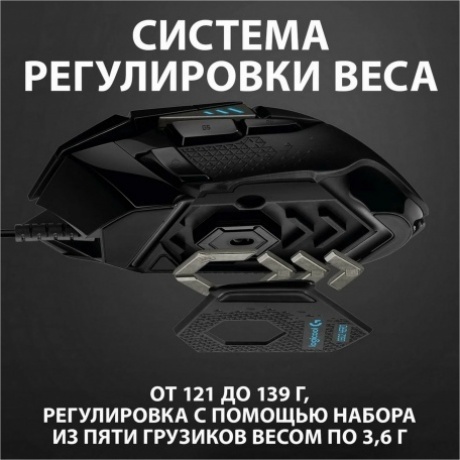 Мышь проводная Logitech G502HERO (910-005474) Black - фото 6