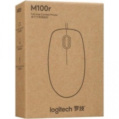 Мышь Logitech M100 темно-серая (910-005006) - фото 8