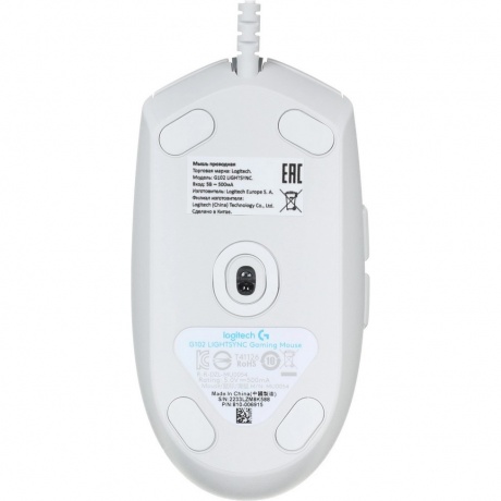 Мышь Logitech G102 LIGHTSYNC White белая (910-005809) - фото 5