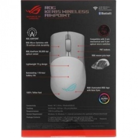 Мышь Asus P709 ROG KERIS WL AIMPOINT WHT (90MP02V0-BMUA10) - фото 13