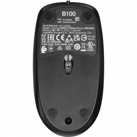 Мышь Logitech B100  Black USB (910-006605) - фото 4
