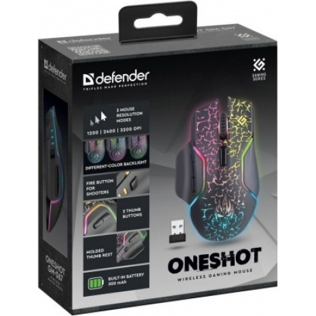 Мышь Defender ONESHOT GM-067 BLACK (52067) - фото 5