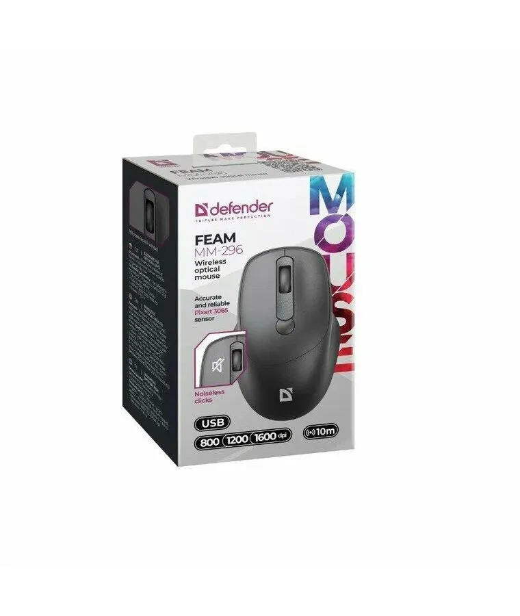 Мышь Defender FEAM MM-296 BLACK (52296) - фото 3