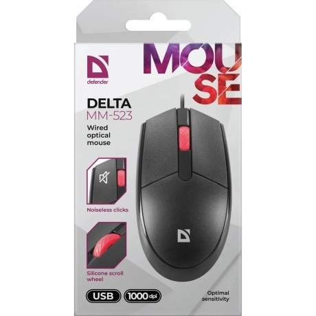 Мышь Defender DELTA MM-523 BLACK (52523) - фото 4