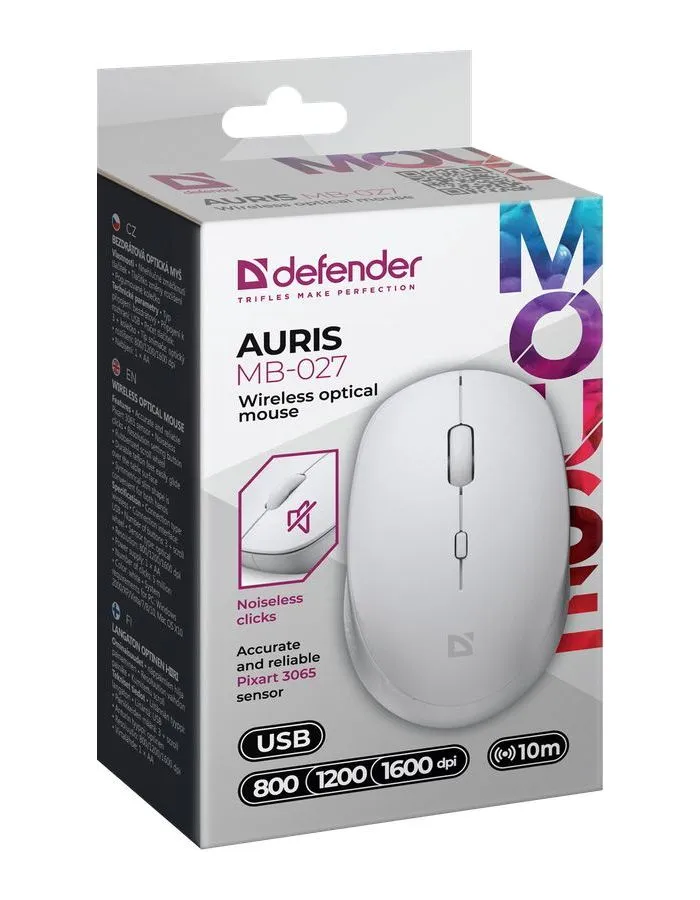 Мышь Defender AURIS MB-027 WHITE (52028) - фото 4
